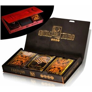 Черная коробка для игральных покерных карт / Купюрница подарочная, шкатулка для украшений / для игральных кубиков (костей), для настольных игр и дайсов DnD