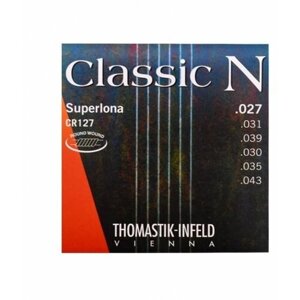 CR127 Classic N Комплект струн для акустической гитары, нейлон/посеребренная медь 027-043, Thomastik