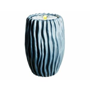 Декоративный садовый фонтан-вазон "Фессалия", искусственный камень, антрацитовый, тёплая белая LED-подсветка, 54х38 см, Kaemingk (Lumineo)
