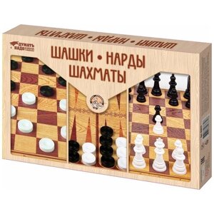 Десятое королевство Шашки, нарды, шахматы большие (03872) игровая доска в комплекте