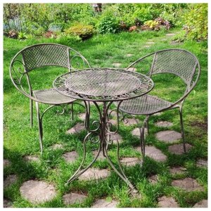 Edelman Комплект садовой мебели Триббиани: 1 стол + 2 кресла, серый 1023734