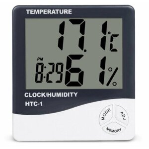 Электронный измеритель температуры и влажности , цифровой термометр , гигрометр , метеостанция с будильником