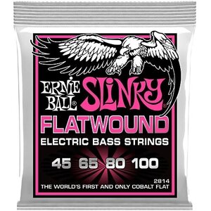Ernie Ball 2814 струны для бас-гитары Super Slinky Flatwound Bass (45-65-80-100)