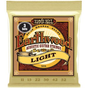 ERNIE BALL 3004 Earthwood 80/20 Bronze Light 11-52 Струны для акустической гитары