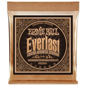 ERNIE BALL Струны для акустической гитары 2544 Everlast Coated Phosphor Bronze Medium 13-56 ERNIE BALL