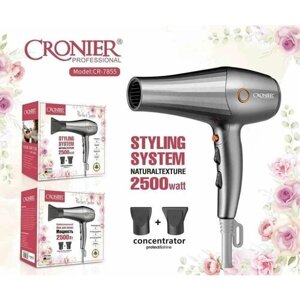 Фен для волос "Cronier" STYLIING SYSTEM (CR-7855) / 2500 Вт 3 Режима температуры 2 режима "Professional"