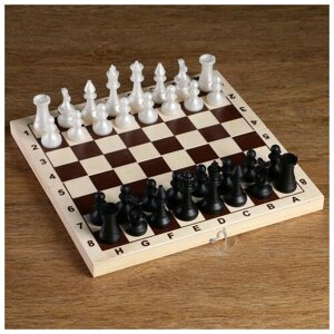 Фигуры шахматные обиходные пластиковые (король h=7.2 см, пешка 4 см)