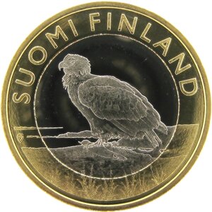 Финляндия 5 евро 2014 г. монета Орлан-белохвост /серия Животные провинций