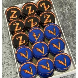 Фишки для нард и шашек "ZV", 30 шт, 27 мм, орг. стекло