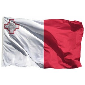 Флаг Мальты на шёлке, 90х135 см - для ручного древка