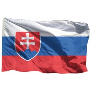 Флаг Словакии на шёлке, 90х135 см - для ручного древка