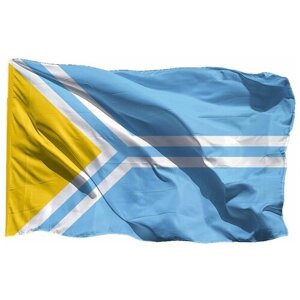Флаг Тывы - Республики Тыва на флажной сетке, 70х105 см - для флагштока