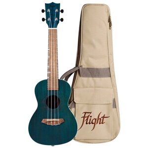 Flight Duc380 Topaz - укулеле, концерт, махагони, цвет синий, чехол в комплекте