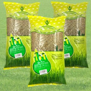 Газонная травосмесь (семена) Евро-лень 3 кг для дачных участков и загородных домов отдыха , 3 упаковки * 1 кг