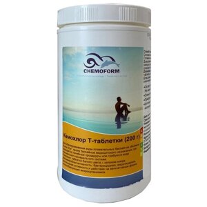 Хлорные таблетки для длительной дезинфекции воды в бассейне Кемохлор Т-таблетки (200 г) 1 кг 514718