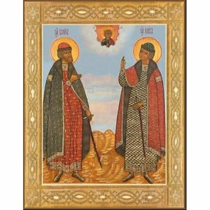 Храмовая икона Борис и Глеб благоверные князья, арт ДМИХ-217