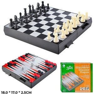 Игра 2726С 3 в1 шашки, шахматы, нарды, в коробке