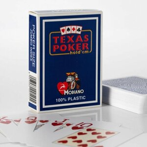 Игральные карты Modiano "Техаs Poker" Blue, 100% Plastic