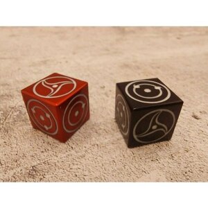 Игральные кости Sharingan Dice/ Дайсы из металла, игральные кубики для DnD? Дизайнерские кости 16*16 мм. для настольных и ролевых игр