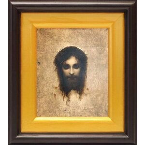 Иисус моргающий или Плат святой Вероники, икона в широком киоте 16,5*18,5 см