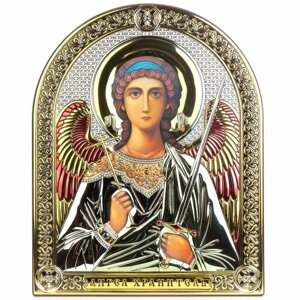 Икона Ангел-хранитель 6407/CT, 23.7х29.9 см, цвет: серебристый