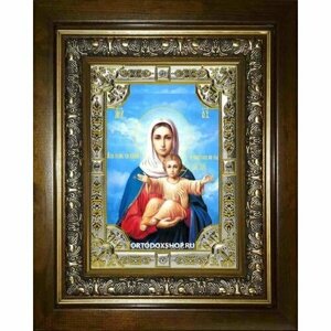 Икона Богородица Аз есмь с вами, 18x24 см, со стразами, в деревянном киоте, арт вк-2902