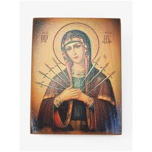 Икона "Богородица. Семистрельная", размер иконы - 10x13
