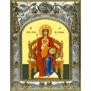 Икона Божьей Матери Державная 14x18 в серебряном окладе, арт вк-2674