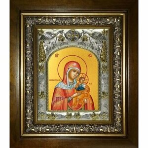 Икона Божьей Матери Коневская, 14x18 см, в деревянном киоте 20х24 см, арт вк-3087
