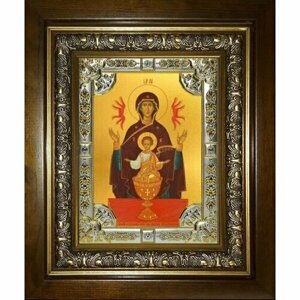 Икона Божьей Матери Неупиваемая чаша, 18x24 см, со стразами, в деревянном киоте, арт вк-3225