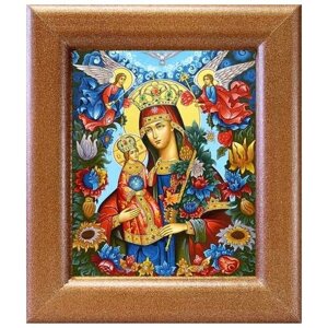 Икона Божией Матери "Благоуханный Цвет", широкая рамка 14,5*16,5 см
