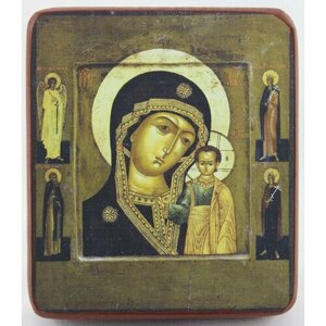 Икона Божией Матери Казанская, деревянная иконная доска, левкас, ручная работа (Art. 1248_3Мм)