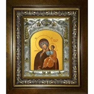 Икона Божья Матерь Ватопедская, 14x18 см, в деревянном киоте 20х24 см, арт вк-2764