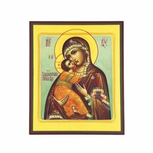 Икона Божья Матерь Владимирская рукописная ковчег 18 на 21, арт ИРГ-237