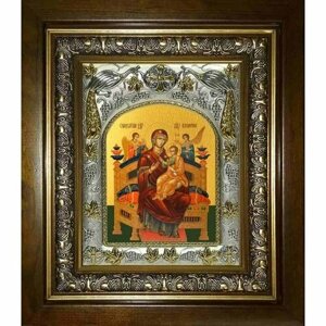 Икона Божья Матерь Всецарица, 14x18 см, в деревянном киоте 20х24 см, арт вк-2752
