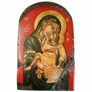 Икона Божья Матерь Взыграние младенца писаная арт ДВ-217