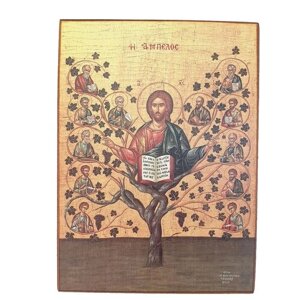Икона Иисуса Христа "Древо Жизни - Лоза Истины", размер иконы - 10x13