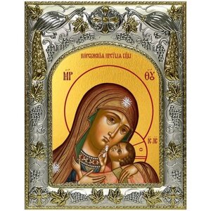Икона Корсунская Божия Матерь, 14х18 см, в окладе