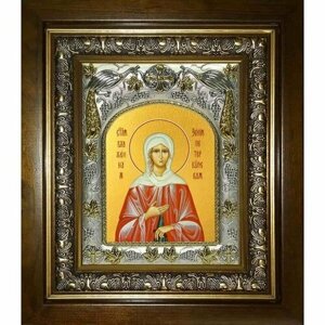 Икона Ксения Петербургская, 14x18 см, в деревянном киоте 20х24 см, арт вк-1263