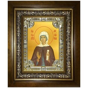 Икона Мелания Римляныня преподобная, 18х24 см, в окладе и киоте