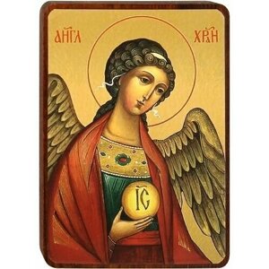 Икона на деревянной основе "Святой Ангел Хранитель"9*7*1 см).