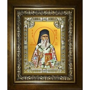 Икона Нектарий Эгинский, 18x24 см, со стразами, в деревянном киоте, арт вк-4217