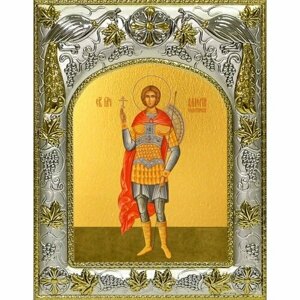Икона Валерий Севастийский 14x18 в серебряном окладе, арт вк-3663