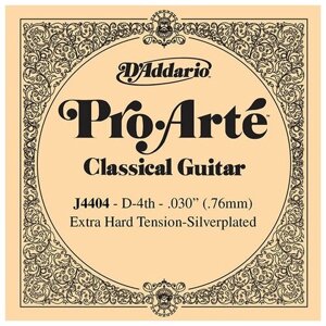 J4404 Pro-Arte Отдельная 4-ая струна для классической гитары, посеребренная, D'Addario