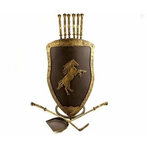 Каминный набор Щит-подставка Конь на 6 шампуров Эльбрус