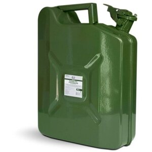 Канистра 10л. метал. для бензина зелёная (вертикальная) AVS VJM-10