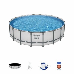 Каркасный бассейн Steel Pro Max 610x132см, 33240 л, фил. нас. 9463 л\ч, лестн, тент