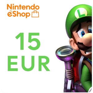 Карта пополнения Nintendo eShop номинал 15 EURO, регион Европа