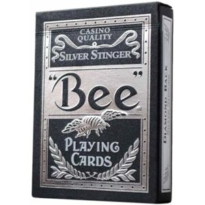 Карты игральные Bee Silver Stinger,54 шт, пластиковое покрытие