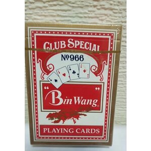 Карты игральные "Bin Wang 966" с пластиковым покрытием, 54шт красные